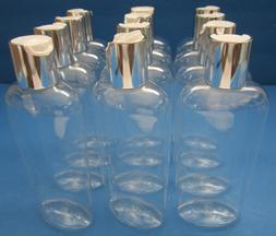 6 oz Qty 48 Clear PET Plastic Bottle Empty Cosmo Oval Silver