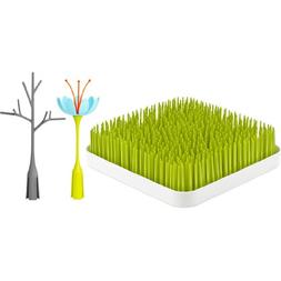Boon Grass and Stem and Twig, Green + Blue/Orange + Gray
