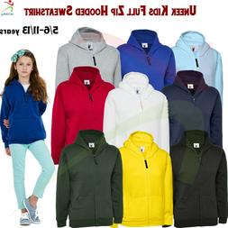 Uneek CHILDRENS CLASSIC FULL ZIP HOODED SWEATSHIRT Kids Plai