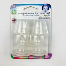 Gerber First Essential 6 Pack Silicone Nipples, Fast Flow