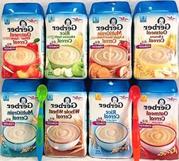 Gerber Baby Cereal Ultimate Variety Pack of 8 Cereals Rice O