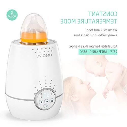 OMORC Baby Bottle with a Timer, Fast Warmer, LCD Control Bottle Set Control