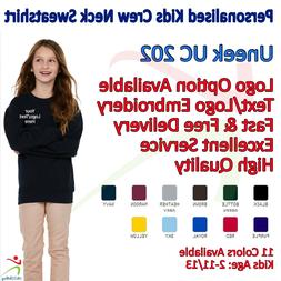 Personalised Kids Crew Neck Jumper Custom School Wear Embroi