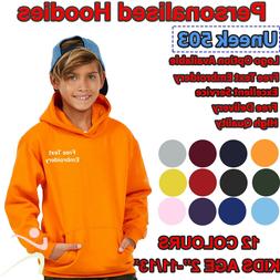Personalised Kids Pullover Hoodie Custom Embroidered Childre